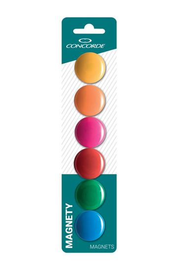 Obrázek z Magnety CONCORDE - průměr 30 mm / barevný mix / 6 ks