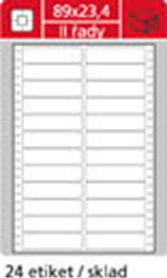 Obrázek z Tabelační etikety s vodící drážkou - 89 x 23,4 mm dvouřadé 12000 etiket / 500 skladů