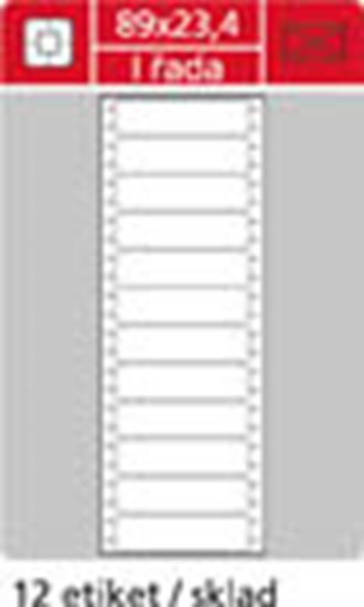 Obrázek z Tabelační etikety s vodící drážkou  - 89 x 23,4 mm jednořadé 6000 etiket / 500 skladů