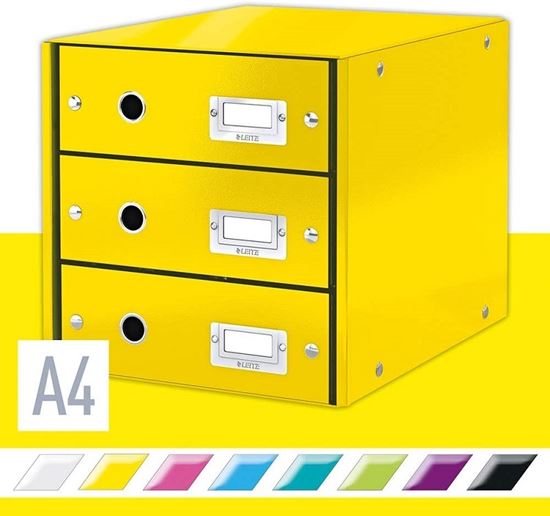 Obrázek z Zásuvkový box Leitz Click & Store - 3 zásuvky / žlutá