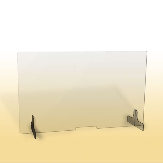 Obrázek z Ochranná clona - 150 x 90 cm / plexi / otvor 26 x 3 cm