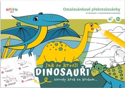 Obrázek Omalovánkové překreslovánky Kresli.to - Jak se kreslí dinosauři