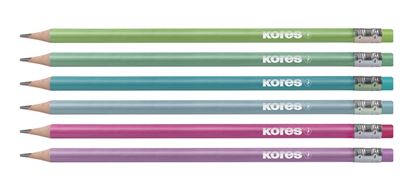 Obrázek Tužka trojhranná metalická Kores Style HB - barevný mix