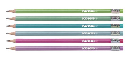 Obrázek z Tužka trojhranná metalická Kores Style HB - barevný mix