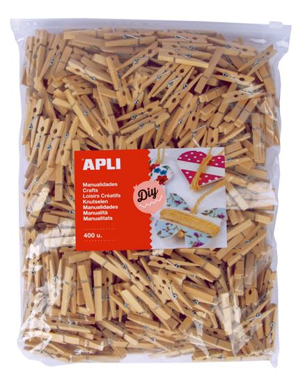 Obrázek z Dřevěné kolíčky APLI Jumbo přirodní / 400 ks
