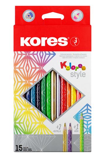 Obrázek z Pastelky Kores Kolores Style trojhranné - 15 barev