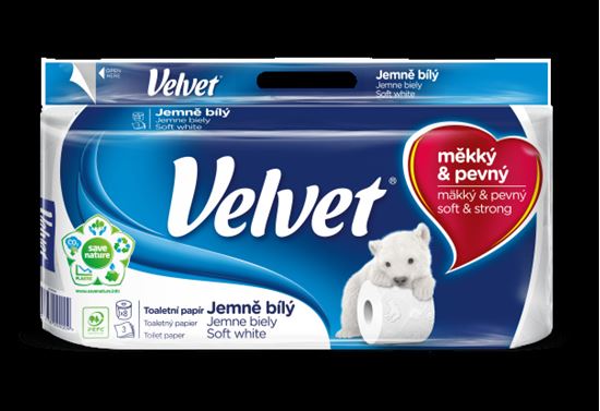 Obrázek z Toaletní papír Velvet - white / 8 rolí