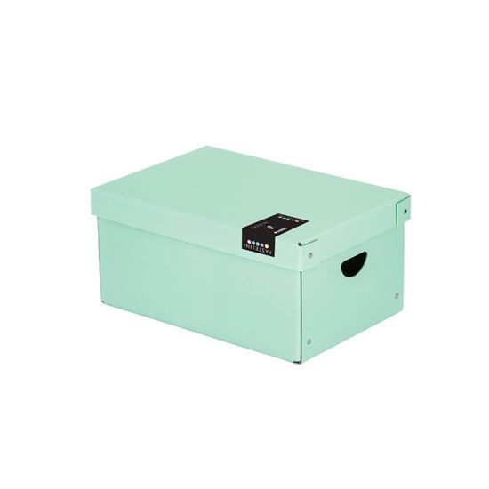 Obrázek z Krabice úložná lamino PASTELINI - zelená / 35,5 x 24 x 16 cm