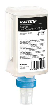 Obrázek Zásobníky bezdotykové na mýdlo Katrin - dezinfekce gelová / 500 ml