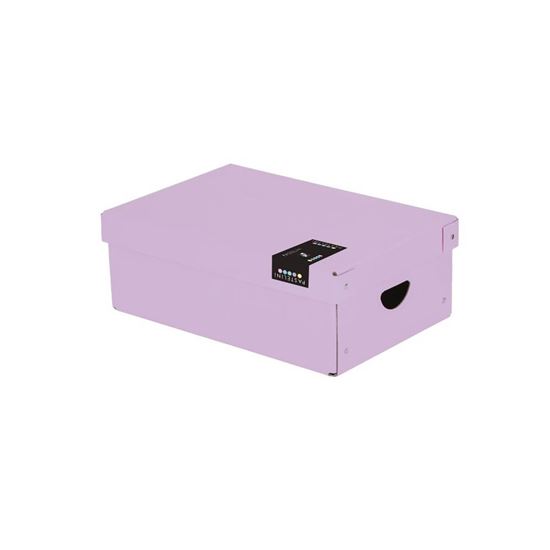 Obrázek z Krabice úložná lamino PASTELINI - fialová / 35,5 x 24 x 9 cm