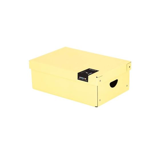 Obrázek z Krabice úložná lamino PASTELINI - žlutá / 35,5 x 24 x 9 cm