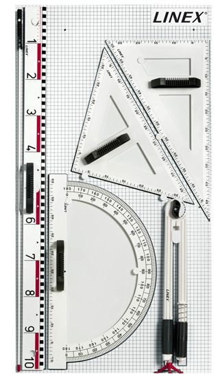 Obrázek z Magnetické rýsovací potřeby na školní tabuli LINEX - sada 6 ks