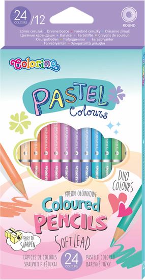 Obrázek z Pastelky trojhranné Colorino PASTEL - oboustranné / 24 barev
