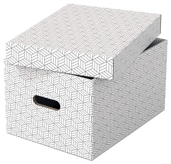 Obrázek z Krabice úložná Esselte - M / bílá / 360 x 265 x 205 mm / s otvory / 3 ks
