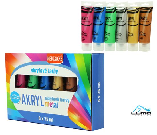 Obrázek z Akrylové barvy LUMA - 6 barev / metalické