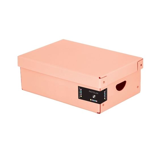 Obrázek z Krabice úložná lamino PASTELINI - oranžová / 35,5 x 24 x 9 cm