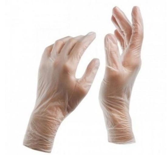 Obrázek z Ochranné rukavice vinylové nepudrované - rukavice L / 100 ks