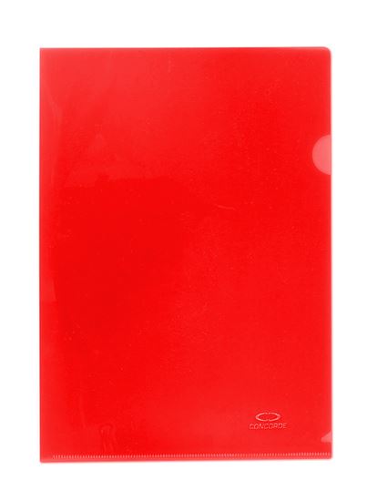 Obrázek z Zakládací obal A4 barevný - tvar L / červená / 10 ks