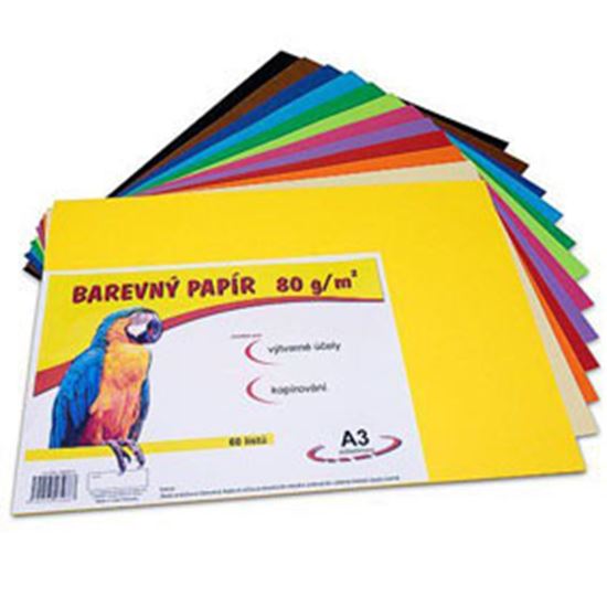 Obrázek z Barevný papír - A3 / 80 g / 60 listů / barevný mix