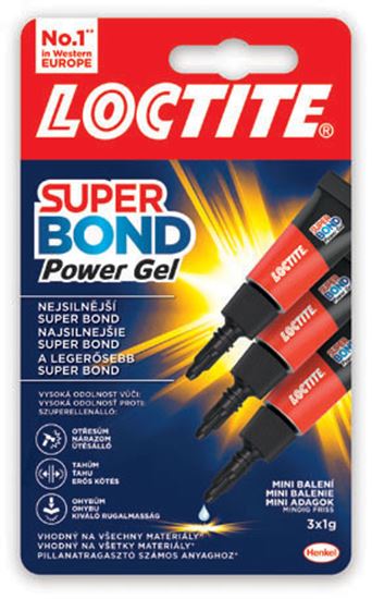 Obrázek z Vteřinové lepidlo Loctite - Super Bond POWER GEL MINI 3 x 1 g