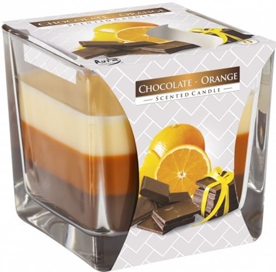 Obrázek z Vonná svíčka tříbarevná - Čokoláda s pomerančem