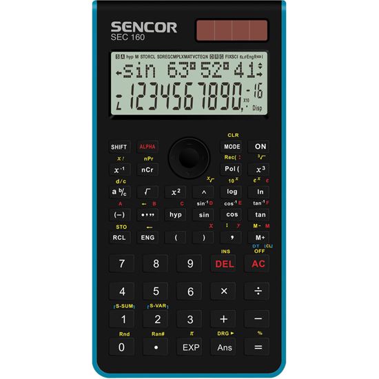 Obrázek z Kalkulačka Sencor SEC 150 BU školní - displej 10+2 místa / černomodrá