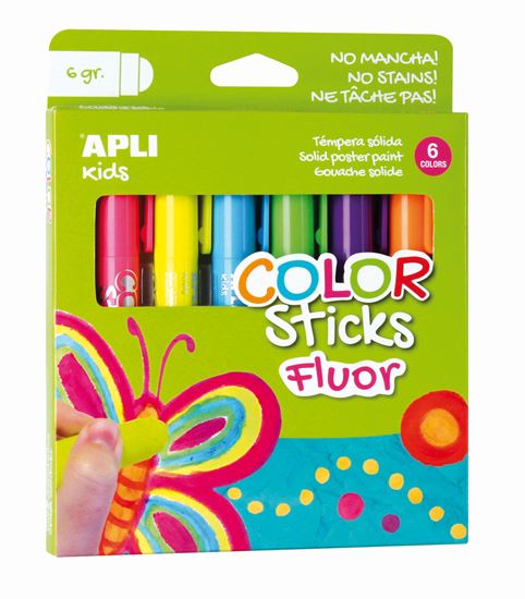 Obrázek z Temperové barvy APLI suché - 6 ks / neonové barvy