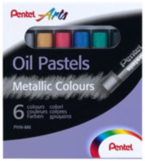 Obrázek z Olejové pastely Pentel - 6 barev / metalické