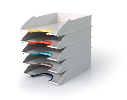 Obrázek Kancelářský box Varicolor Tray set - bílo-barevný / 5 zásuvek