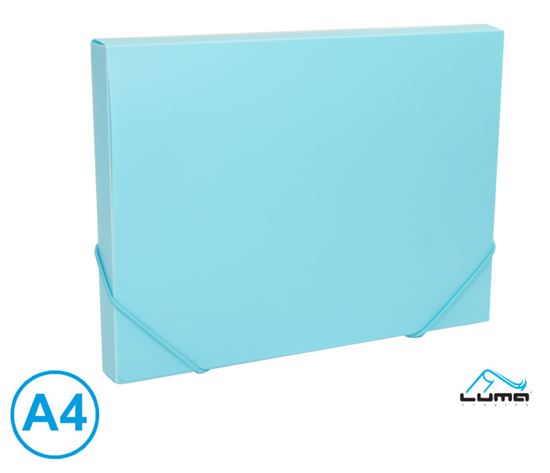 Obrázek z Box na spisy s gumou A4 - pastelová modrá