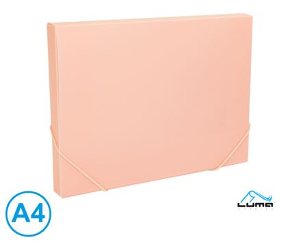 Obrázek Box na spisy s gumou A4 - pastelová růžová