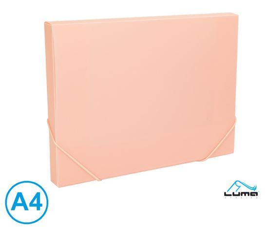 Obrázek z Box na spisy s gumou A4 - pastelová růžová