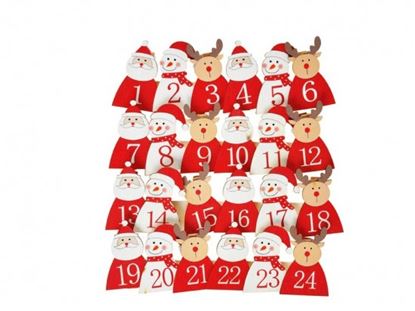 Obrázek Adventní kalendář - dřevěný kolíček 24 ks