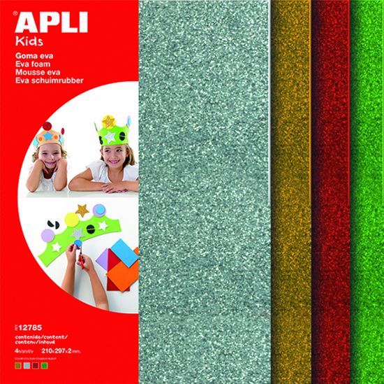 Obrázek z Pěnovka A4 APLI - 4 barvy / třpytky mix 2