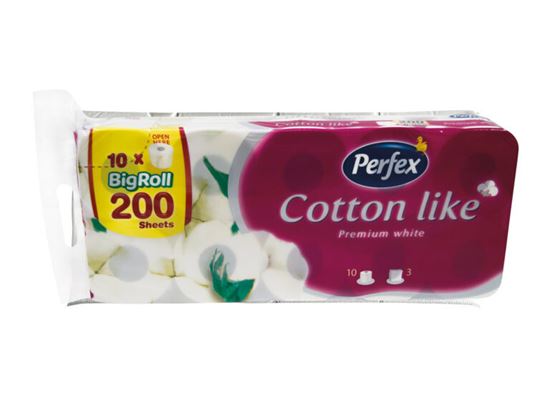 Obrázek z Perfex Cotton like toaletní papír, 3 vrstvy - 8+2 ks