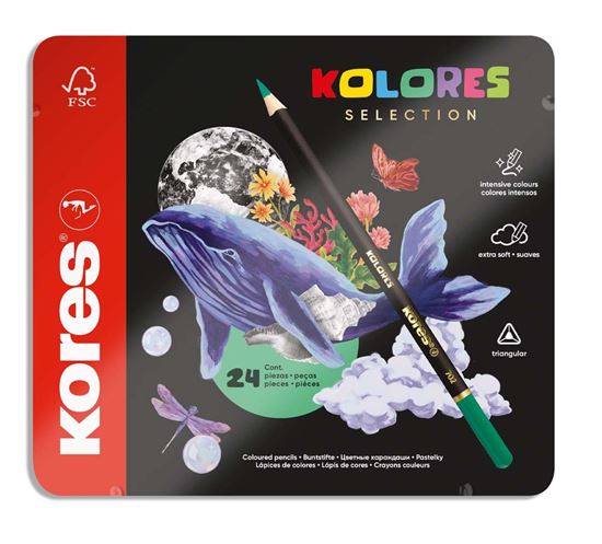 Obrázek z Pastelky trojhranné Kores Kolores box - 24 barev