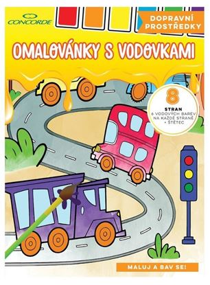 Obrázek Omalovánky s vodovkami A4 - Dopravní prostředky