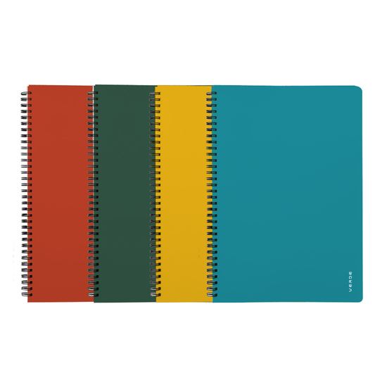 Obrázek z Blok kroužkový VERDE - A5 / linka / mix barev