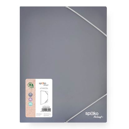 Obrázek Box na spisy A4 Spoko ReLeaf Soft touch s gumou - šedomodrá