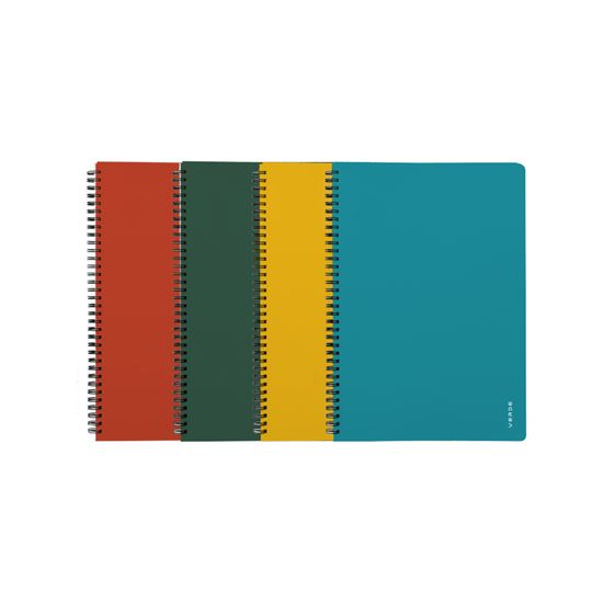 Obrázek z Blok kroužkový VERDE - A4 / linka / mix barev