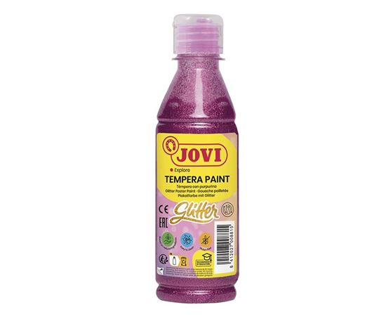 Obrázek z Tekuté temperové barvy JOVI PREMIUM v lahvi - 250 ml / glitr růžová