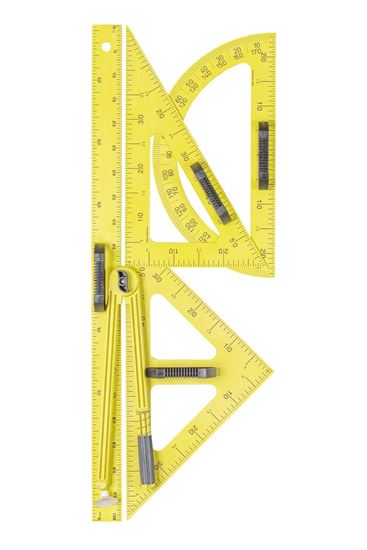 Obrázek z Magnetické rýsovací potřeby na školní tabuli WISSNER  - sada 5 ks / žlutá