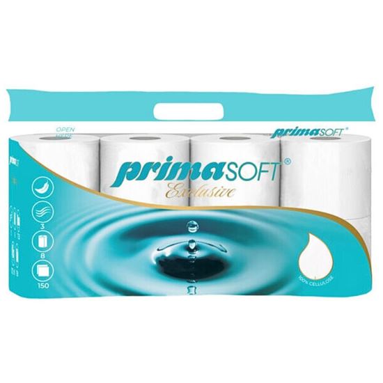 Obrázek z Toaletní papír PrimaSOFT Exclusive- 3-vrstvý / 8 rolí