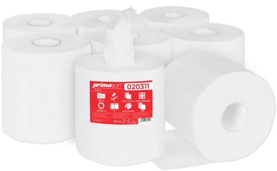 Obrázek z Papírové ručníky v rolích PrimaSOFT MAXI - 2 vrstvé / 110 m