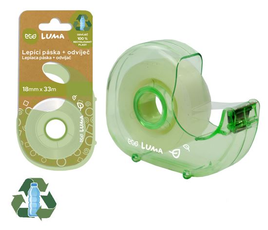 Obrázek z Lepicí páska s odvíječem ECO LUMA - 18 mm x 33 m
