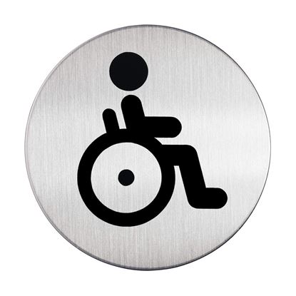 Obrázek Piktrogram nerez Durable - WC vozíčkáři / Ø 83 mm