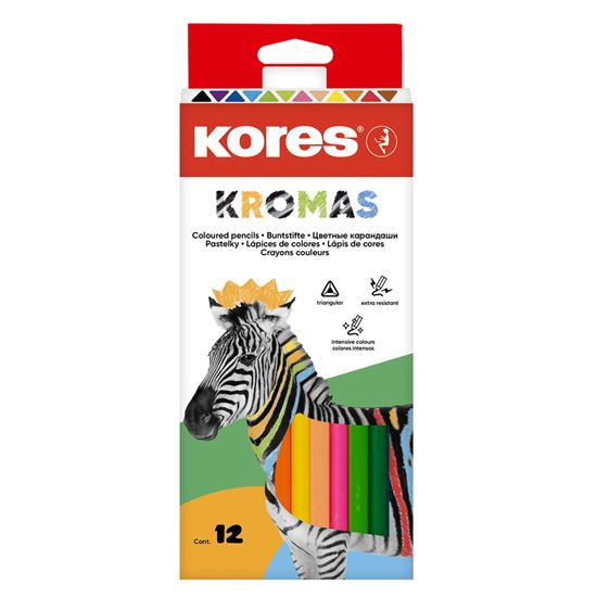 Obrázek z Pastelky Kores Kromas trojhranné / 12 barev