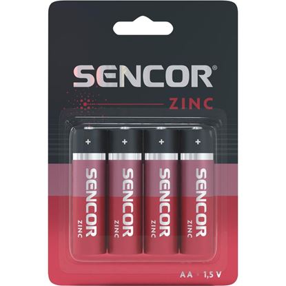 Obrázek Baterie Sencor zinková tužková AA R6 / 4 ks