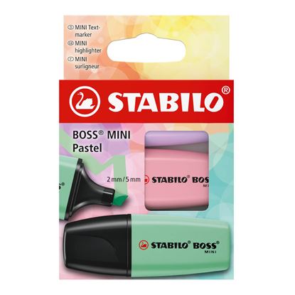 Obrázek Zvýrazňovač Stabilo Boss Original Mini Pastel - sada 3 ks
