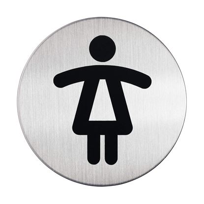 Obrázek Piktrogram nerez Durable - WC dámy / Ø 83 mm